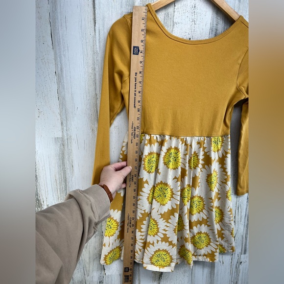 Tea Collection Mustard Yellow Flower Twirl Dress Girls 16 - Picture 2 of 5